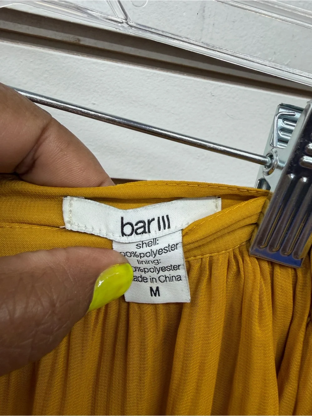 Bar III Mustard Yellow High Low Flowy Midi Skirt Size M